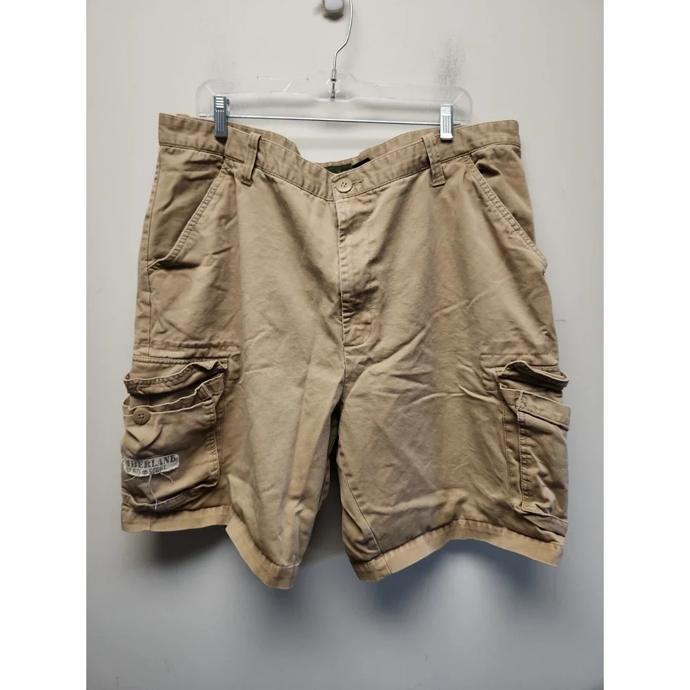 Men's Timberland Relaxed Fit Khaki Cargo Shorts 40 Nice